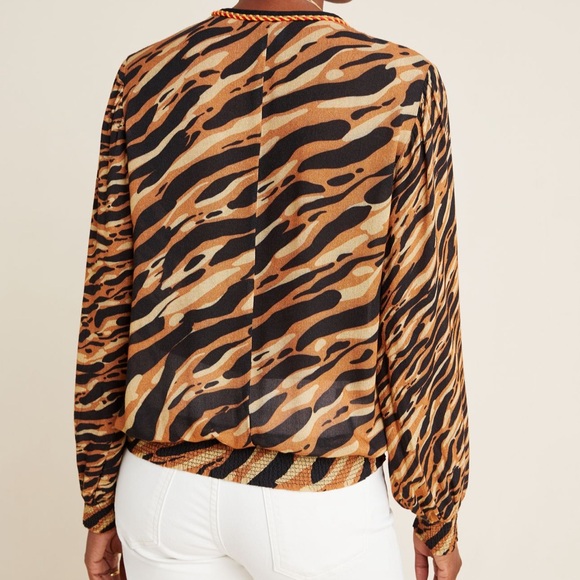 NWT bl^nk Animal Print Blouse - Picture 3 of 13